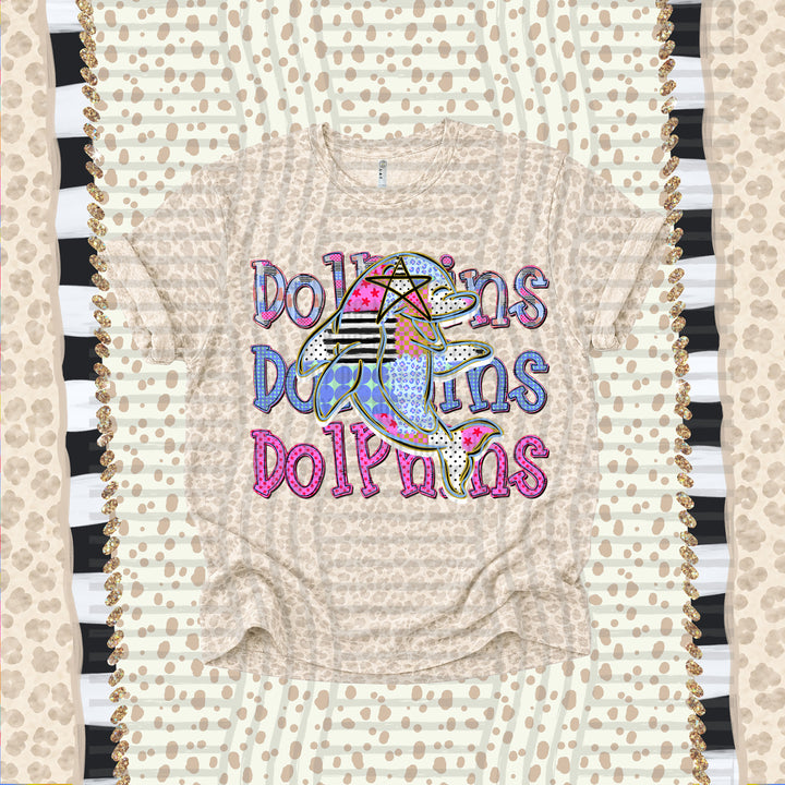 Dolphins Dolly Doodle mascot DTF transfer