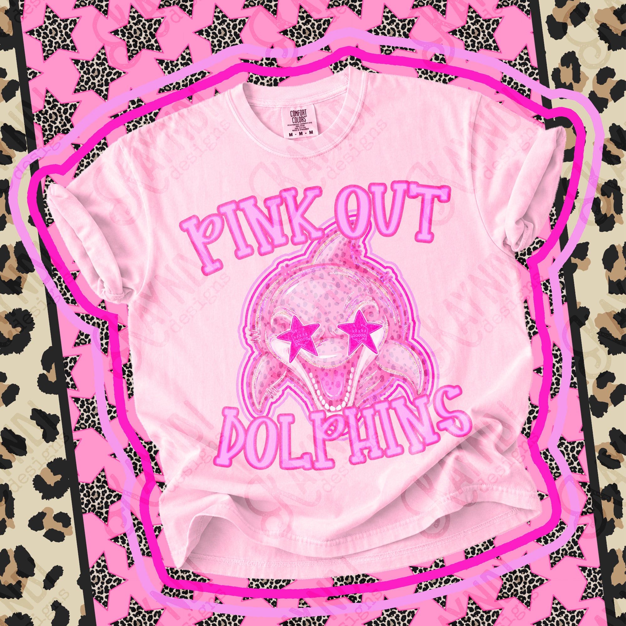 Pink Out Mascots Dolphins mockup