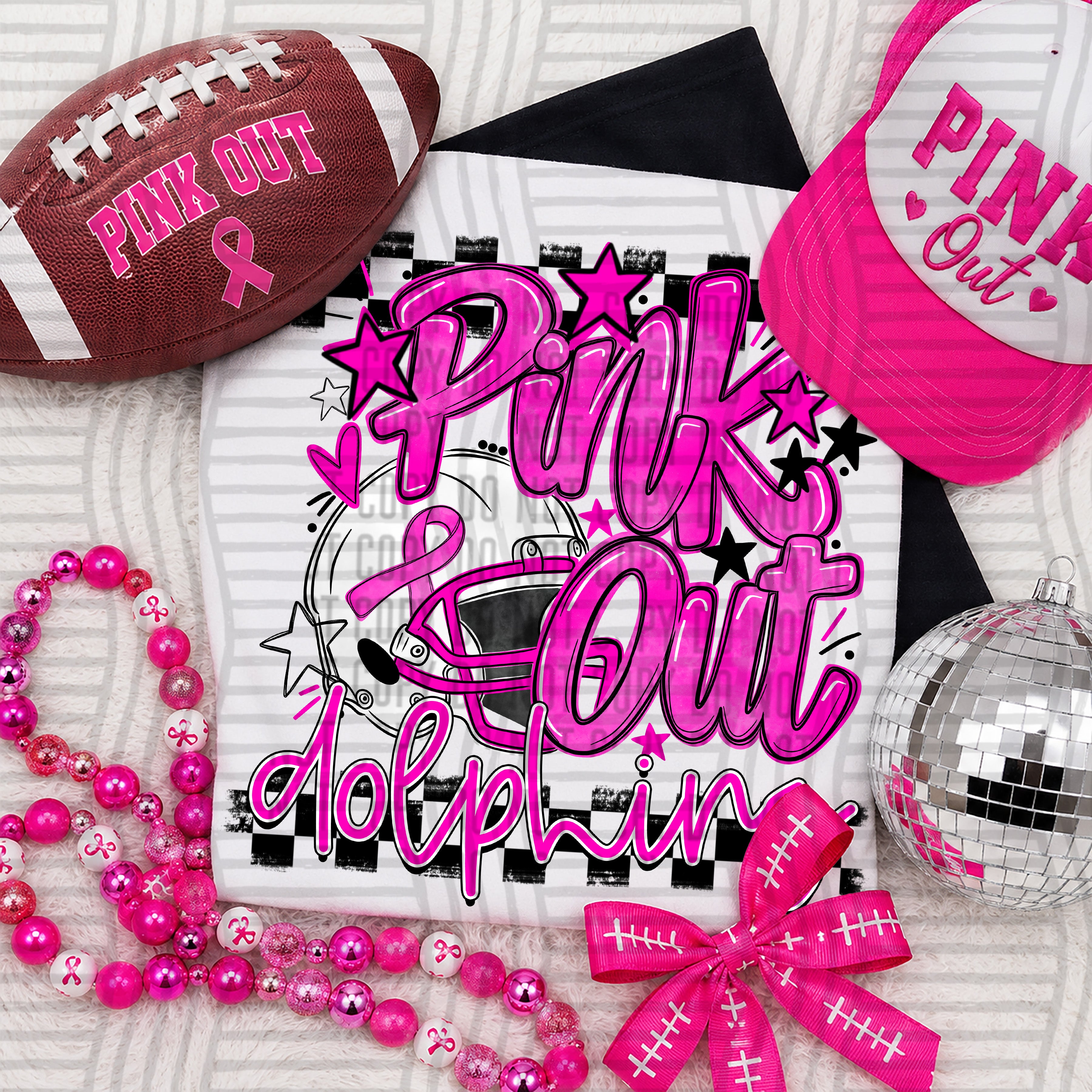 Pink Out Helmet Dolphins design
