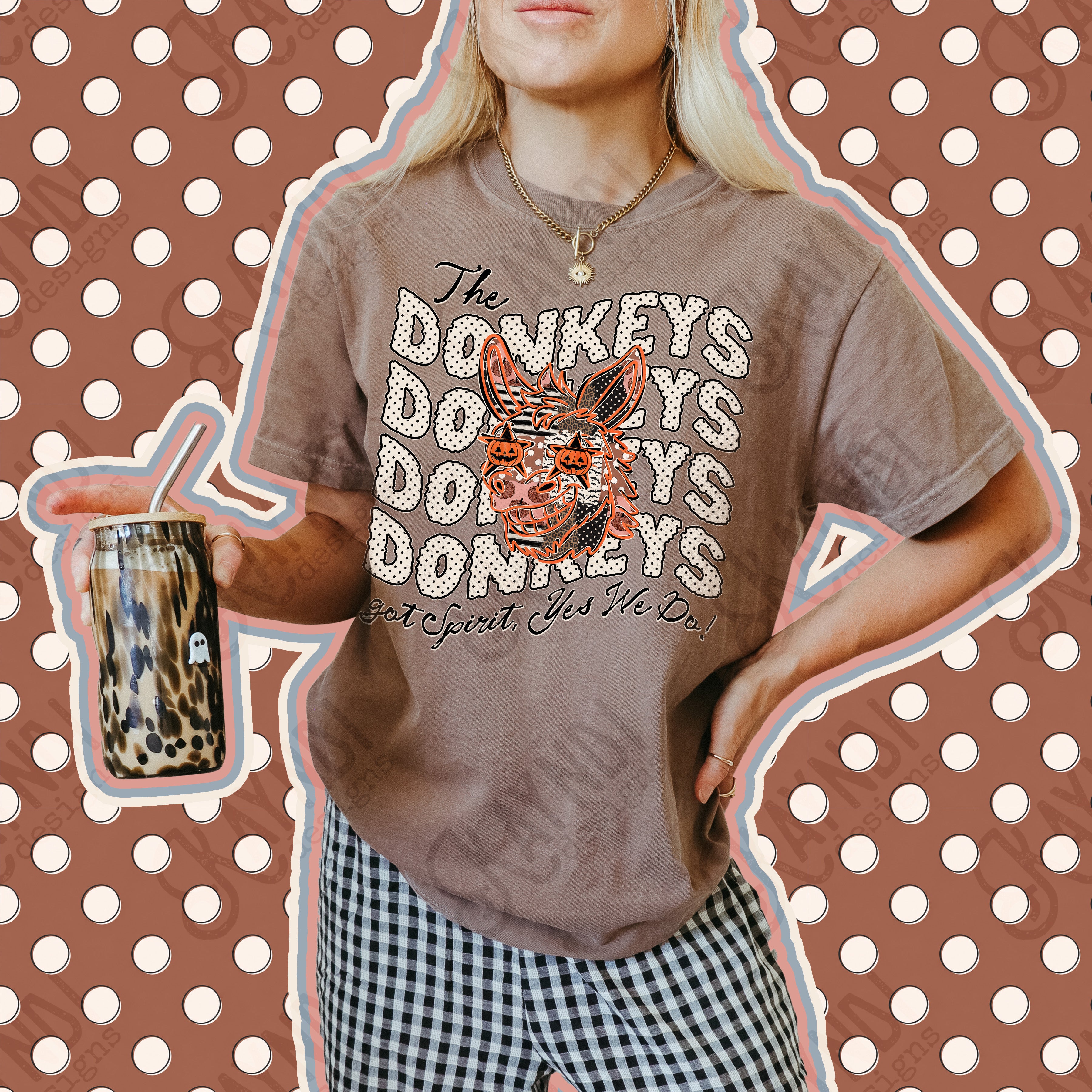 Patchwork Pumpkin Spirit Mascots Donkeys design
