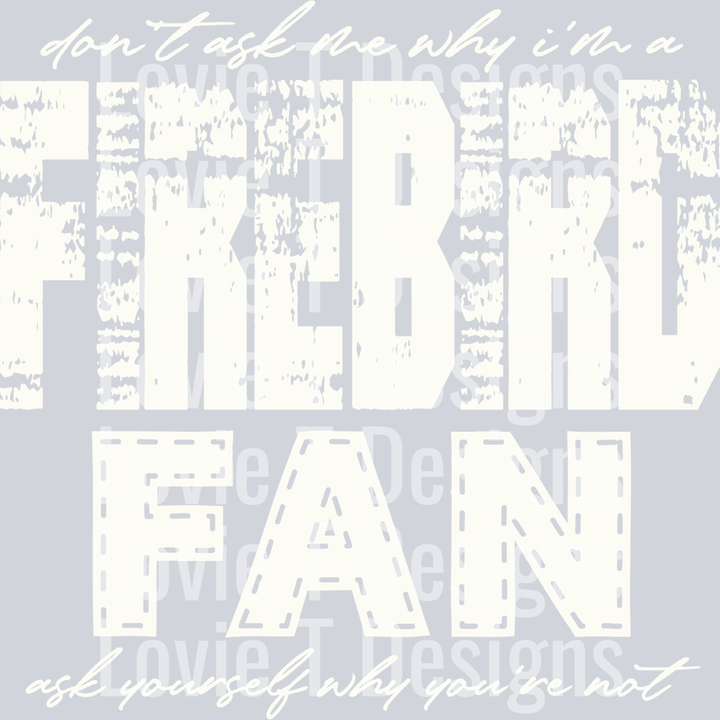 Don’t Ask Me Why I’m a Firebird Fan Off White – DTF Transfer – product image