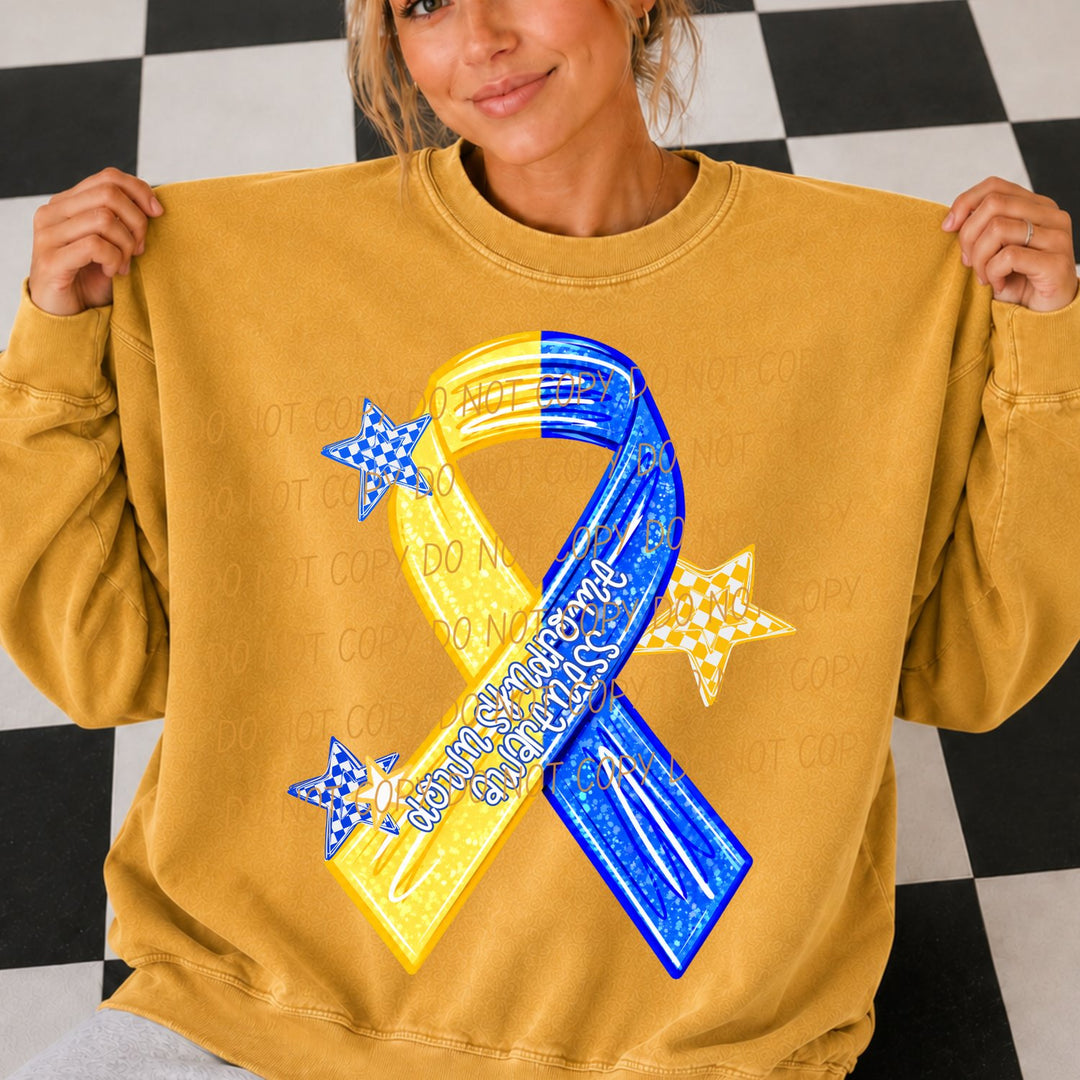 Down Syndrome Awareness Ribbon awareness DTF transfer mockup