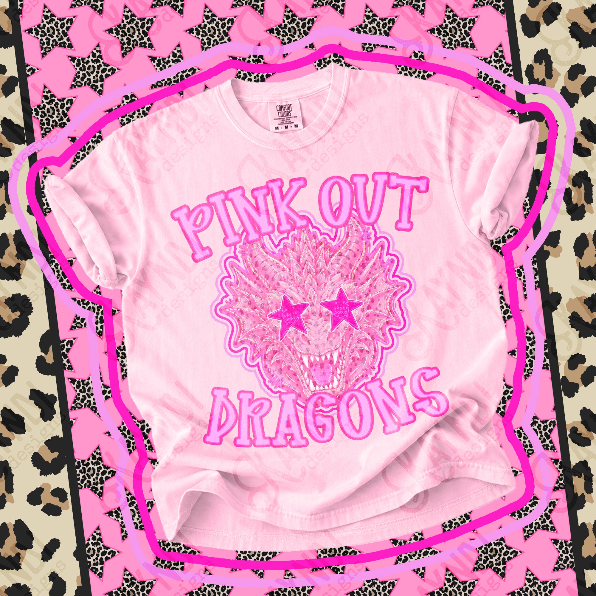 Pink Out Mascots Dragons mockup