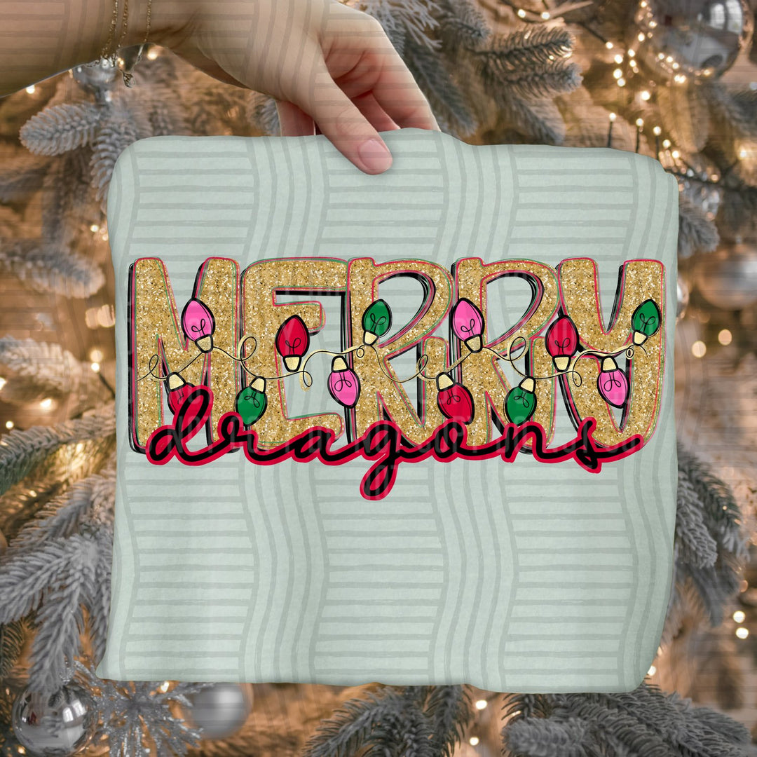 Dragons Merry Lights Mascots DTF transfer