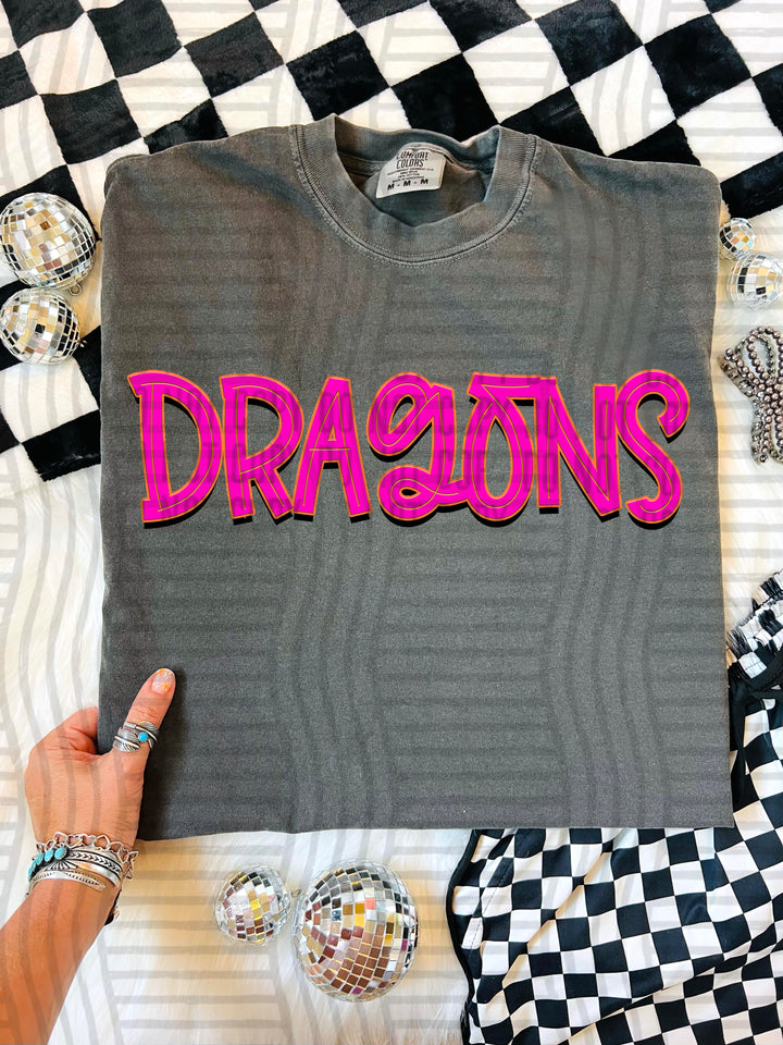 Dragons Pink Punch mascot DTF transfer