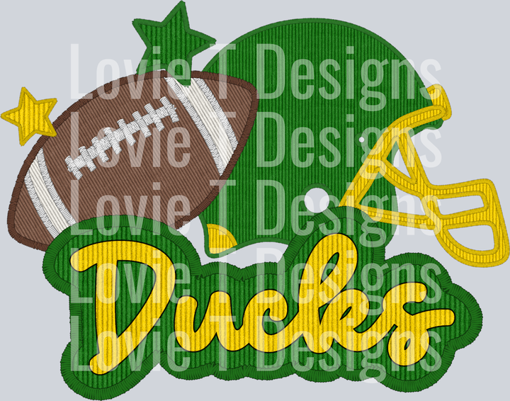 Ducks Football and Helmet Faux Applique