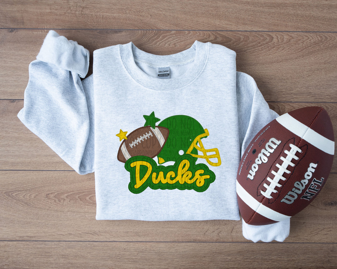 DUCKS FOOTBALL AND HELMET FAUX APPLIQUE