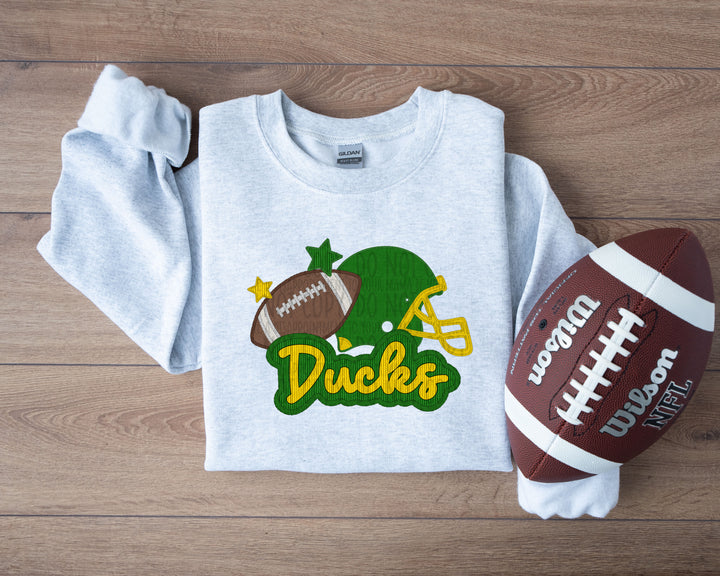 DUCKS FOOTBALL AND HELMET FAUX APPLIQUE