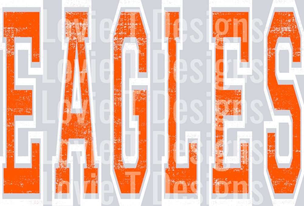 EAGLES ORANGE AND WHITE GRUNGE MASCOT