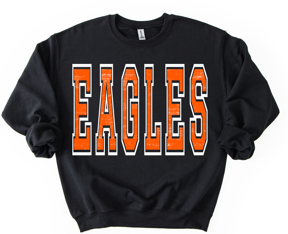 Eagles Orange and White Grunge Mascot DTF transfer design – image 1