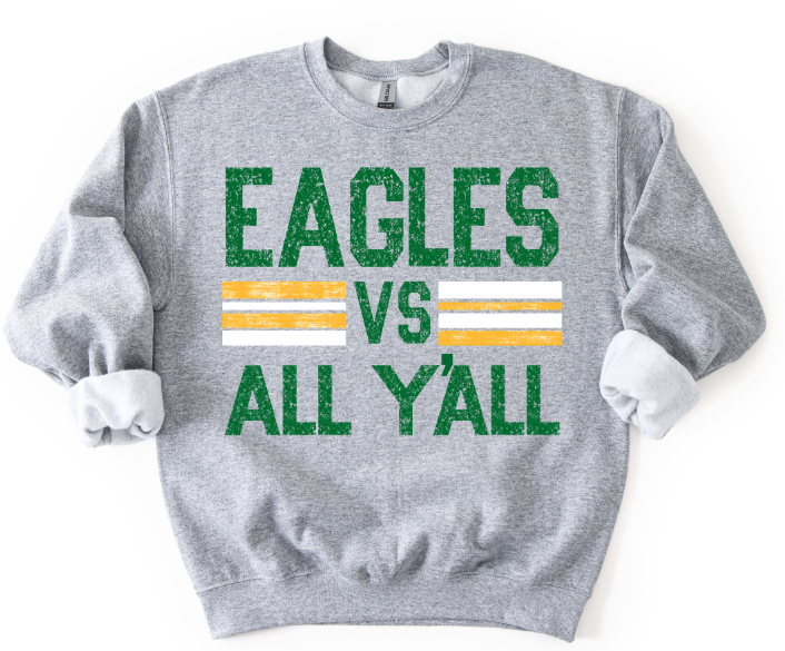 Eagles Vs All Y'all Kelly Green and White DTF transfer design – image 1