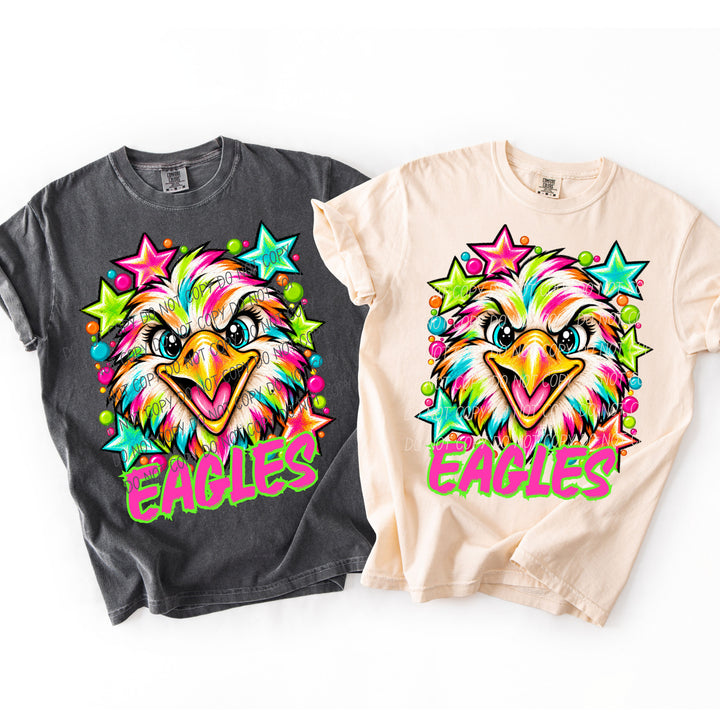 Eagles Neon Starstruck mascot DTF transfer