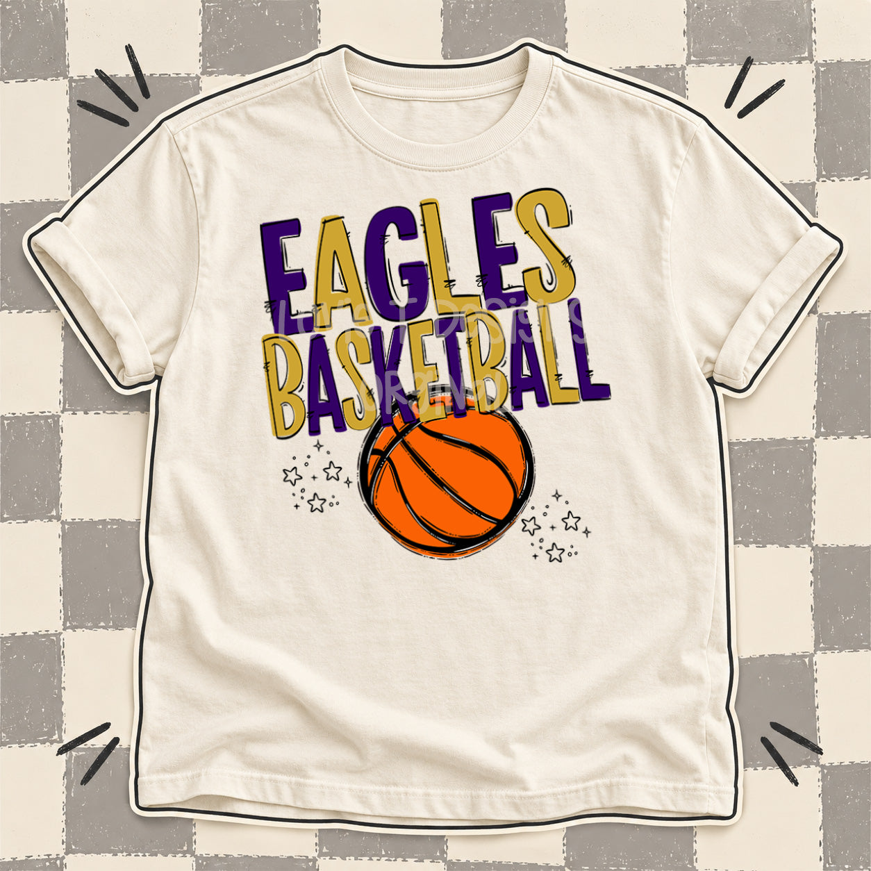 Team Go Basketball Mascots Eagles Purple Vegas Gold design
