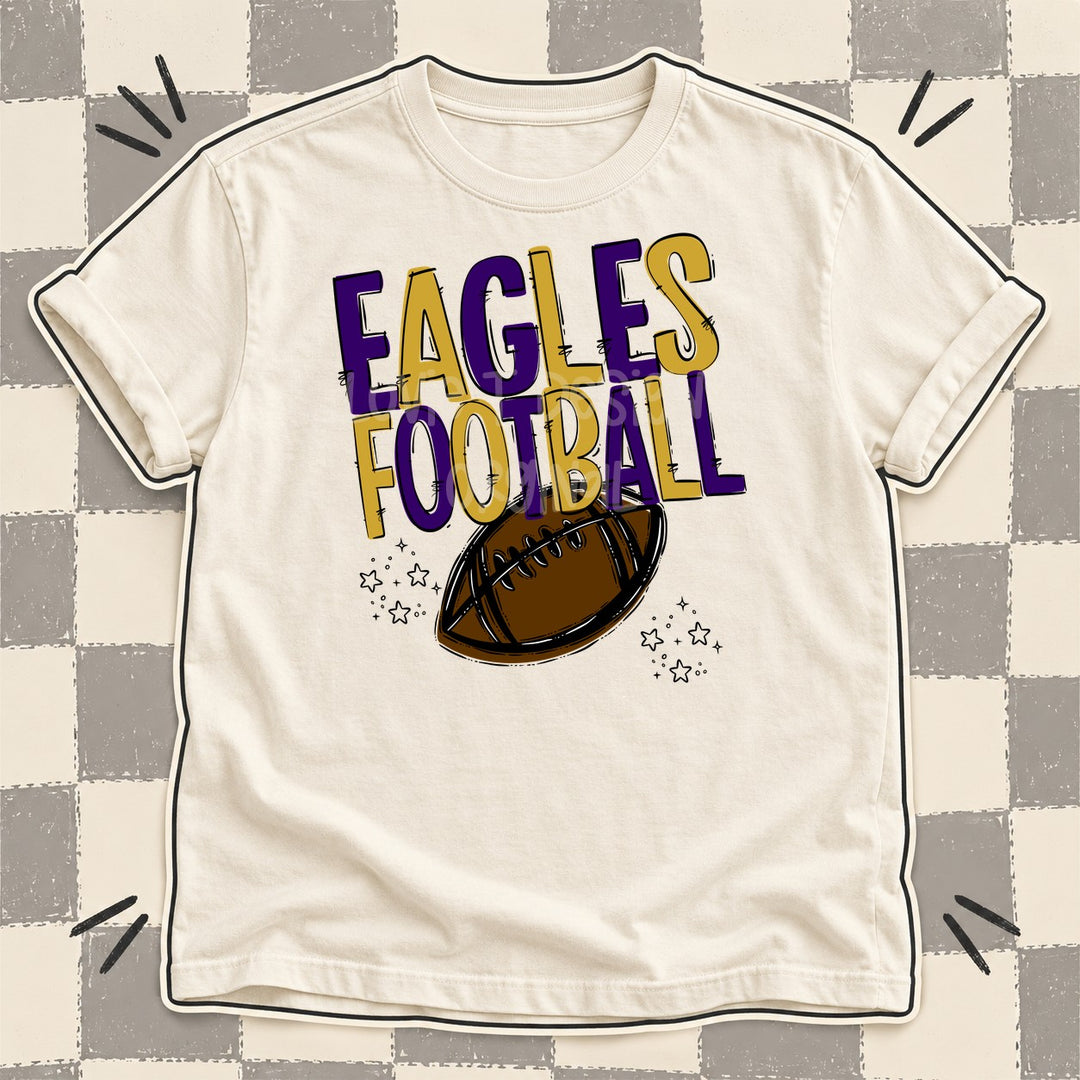 Eagles Purple Vegas Gold Team Go Football Mascots DTF transfer mockup