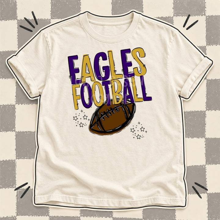 Eagles Purple Vegas Gold Team Go Football Mascots DTF transfer mockup