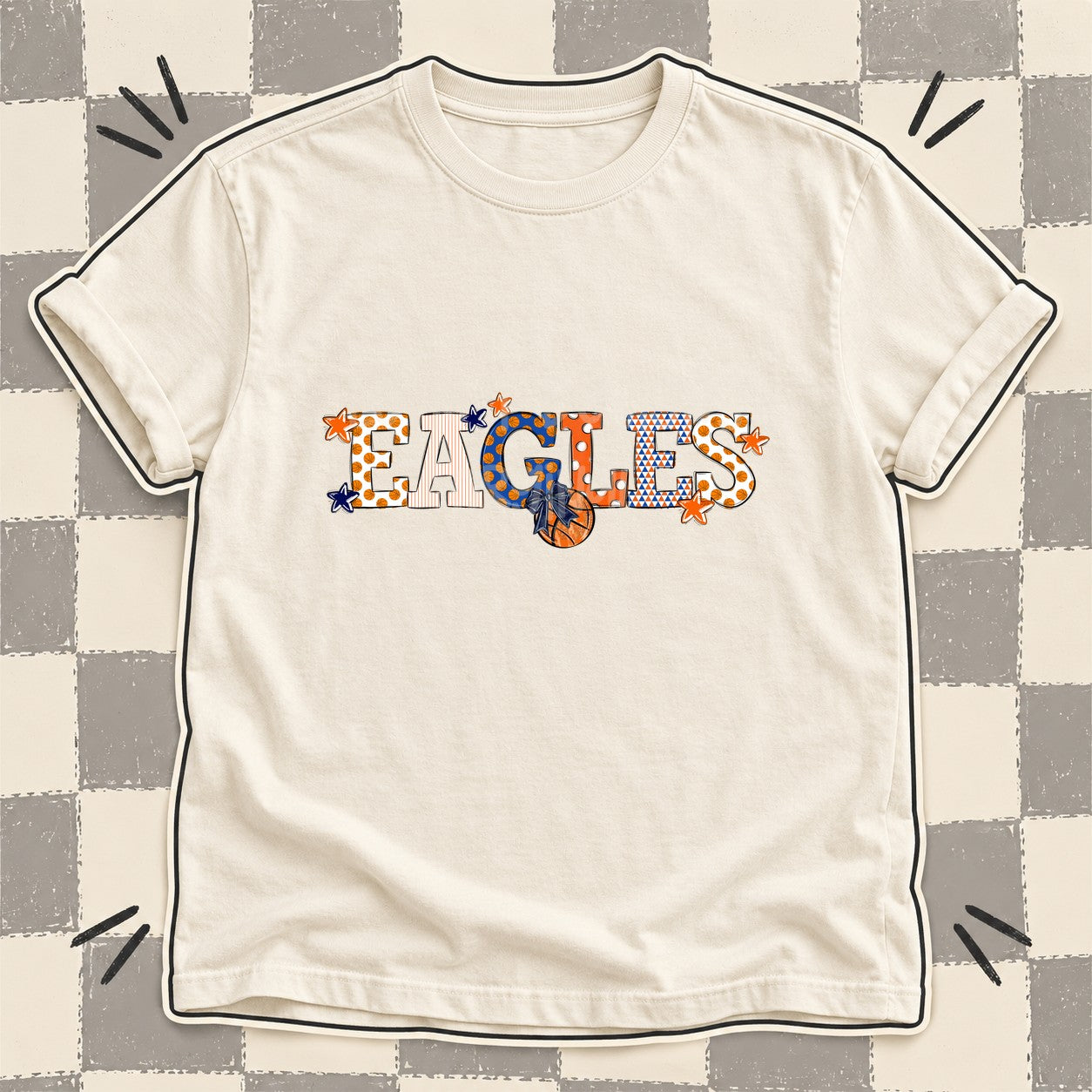 Mixed Doodle Basketball Mascots – Court Classic Eagles design
