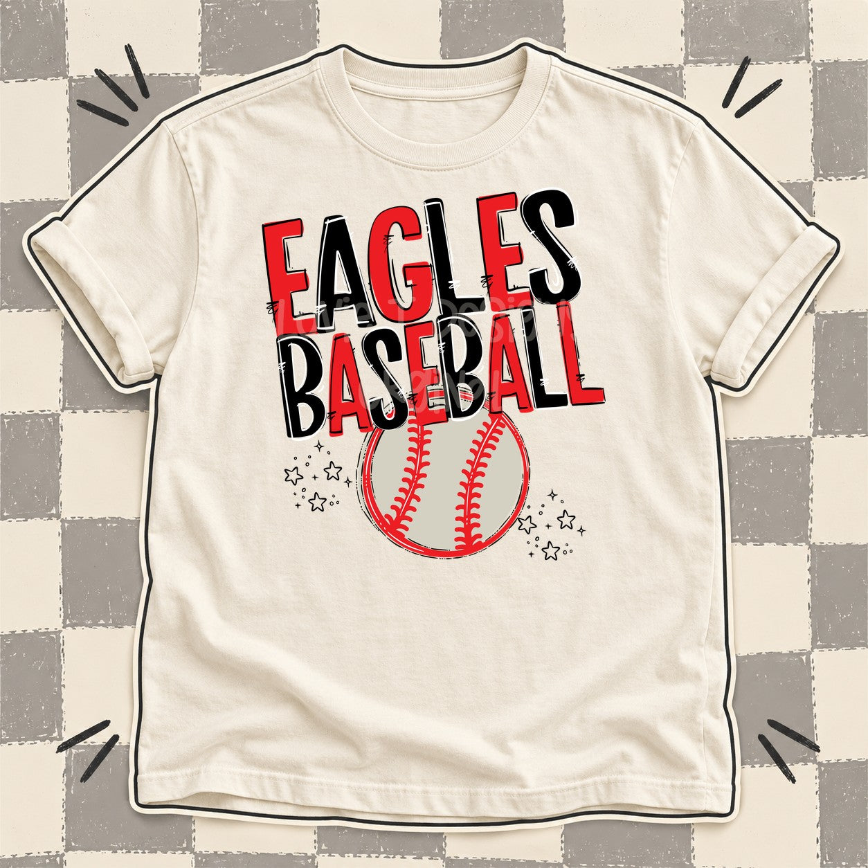 Team Go Baseball Mascots Eagles Red Black design