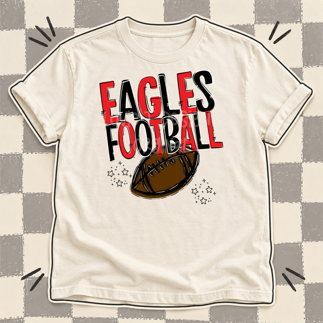 Eagles Red Black Team Go Football Mascots DTF transfer mockup