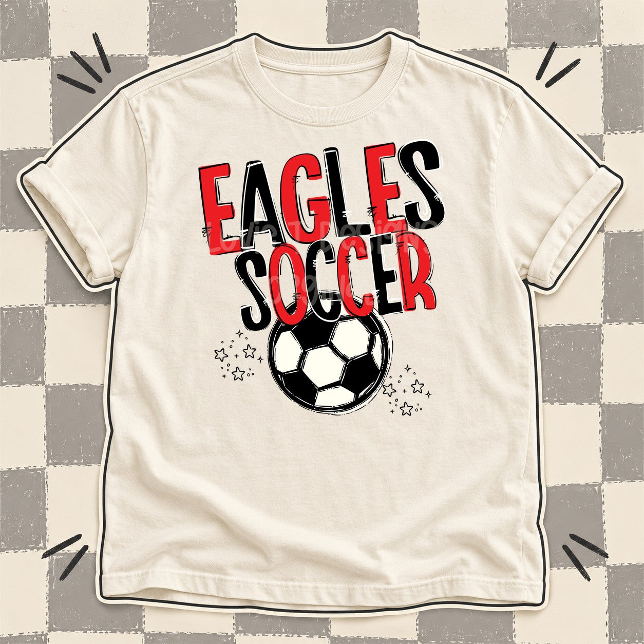 Team Go Soccer Mascots Eagles Red Black design