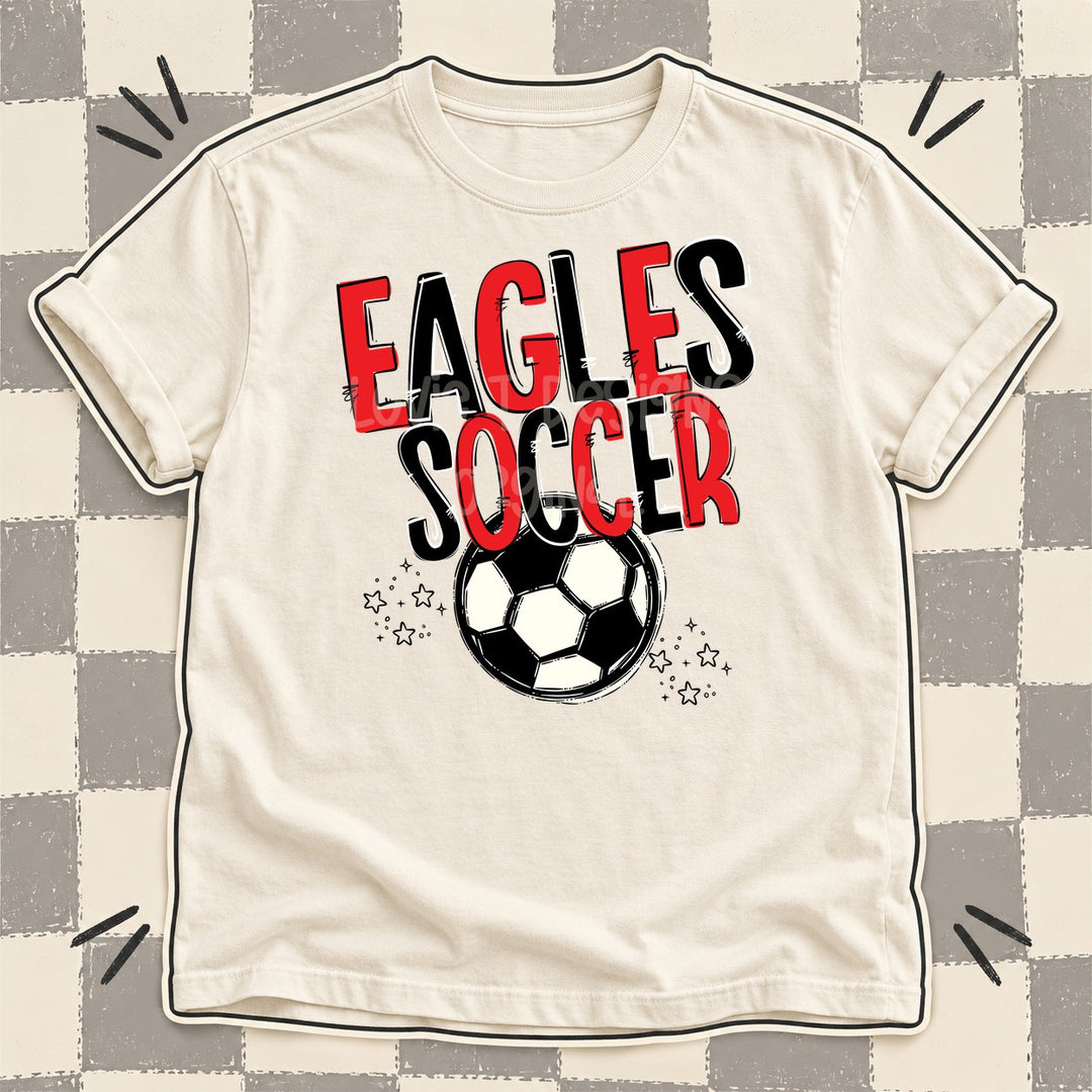 Eagles Red Black Team Go Soccer Mascots DTF transfer mockup