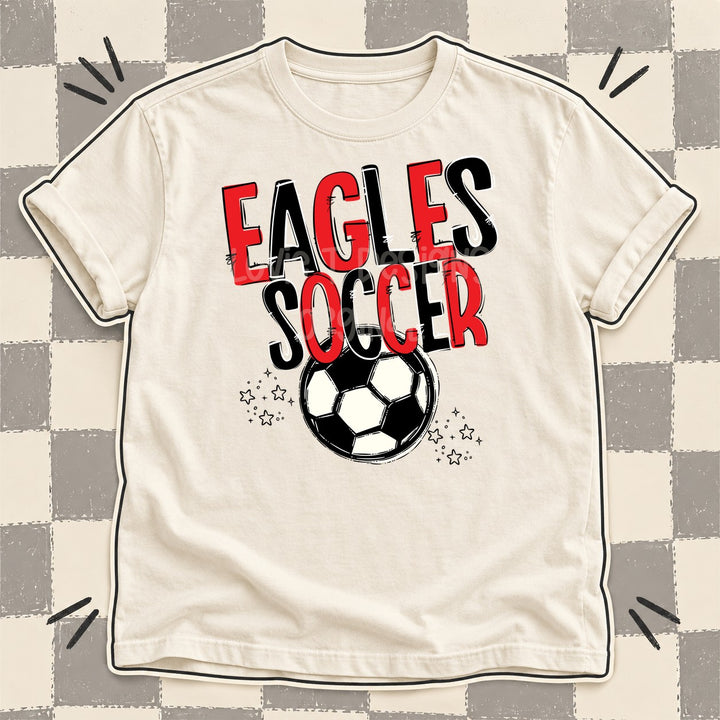 Eagles Red Black Team Go Soccer Mascots DTF transfer mockup