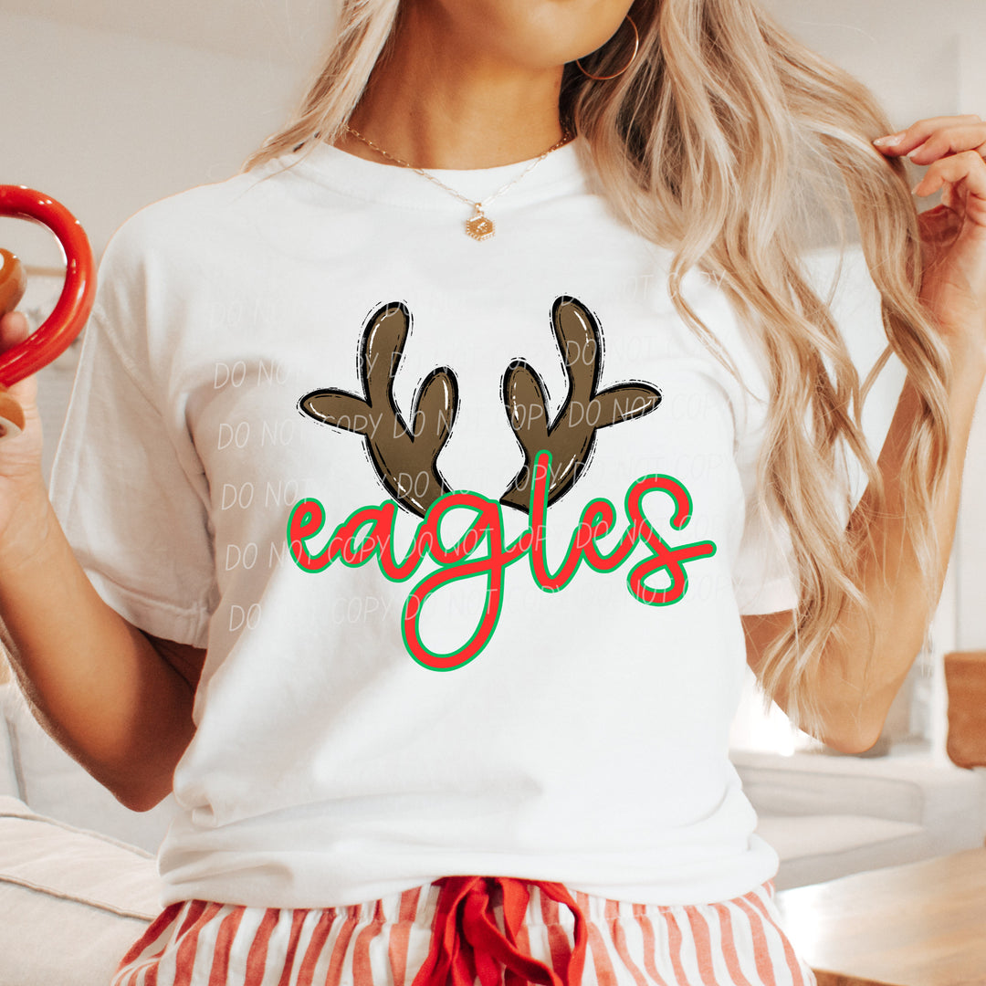 Eagles Reindeer mascot DTF transfer