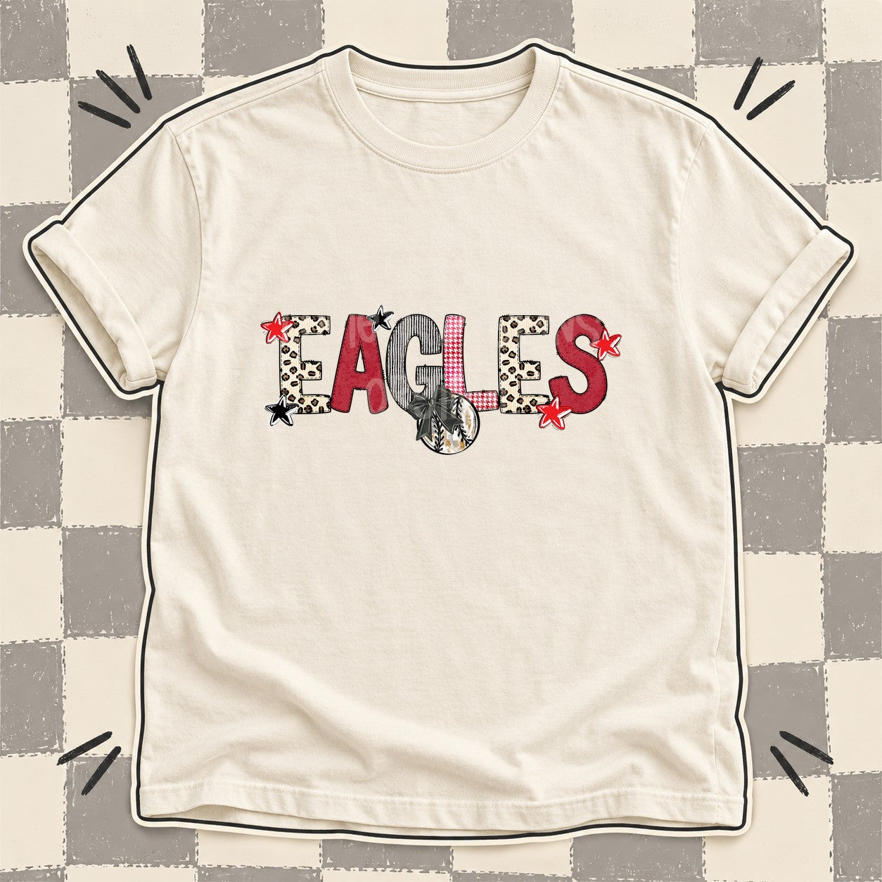 Mixed Doodle Baseball Mascots – Stitched Ballpark Eagles design