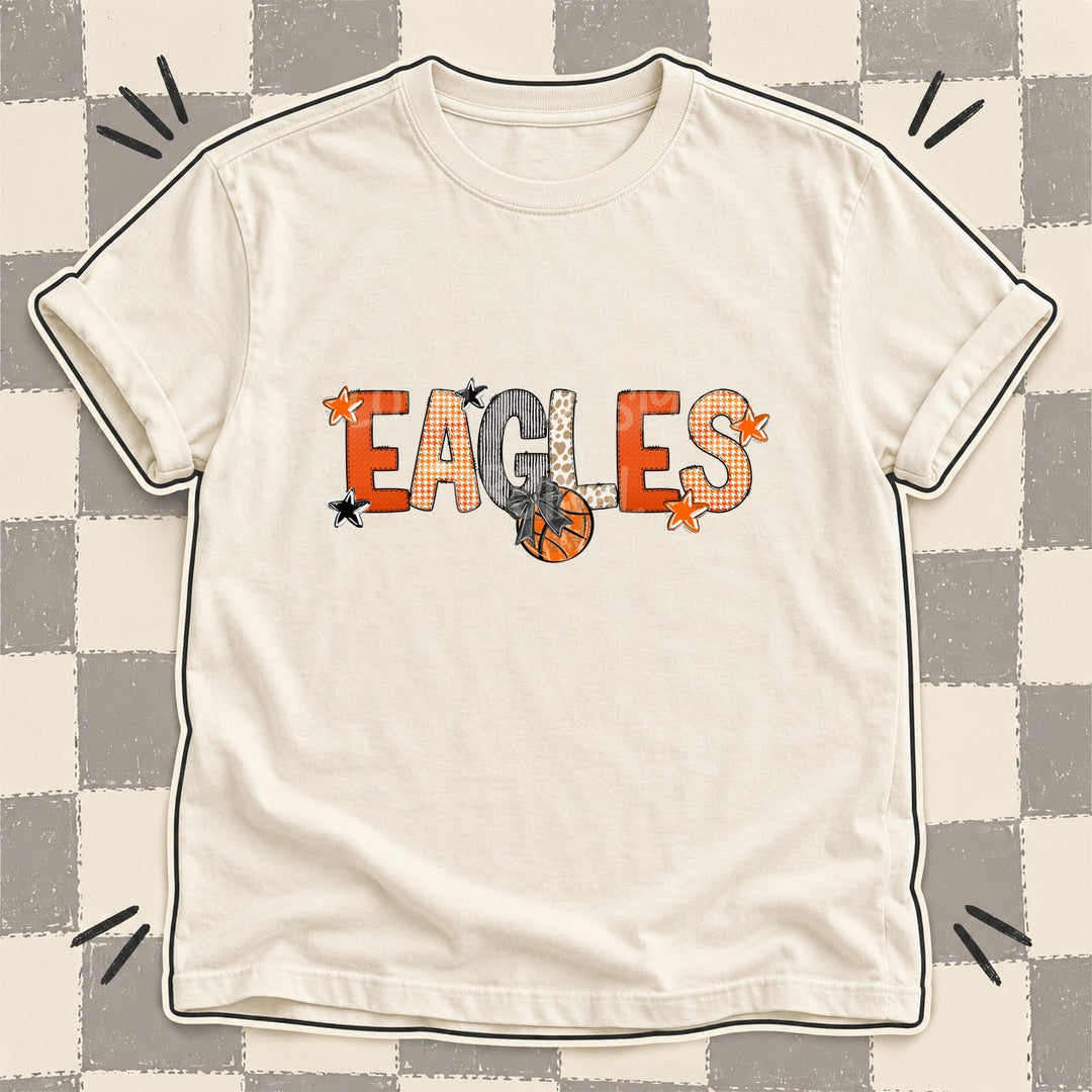 Eagles Mixed Doodle Basketball Mascots – Hoops Houndstooth DTF transfer mockup