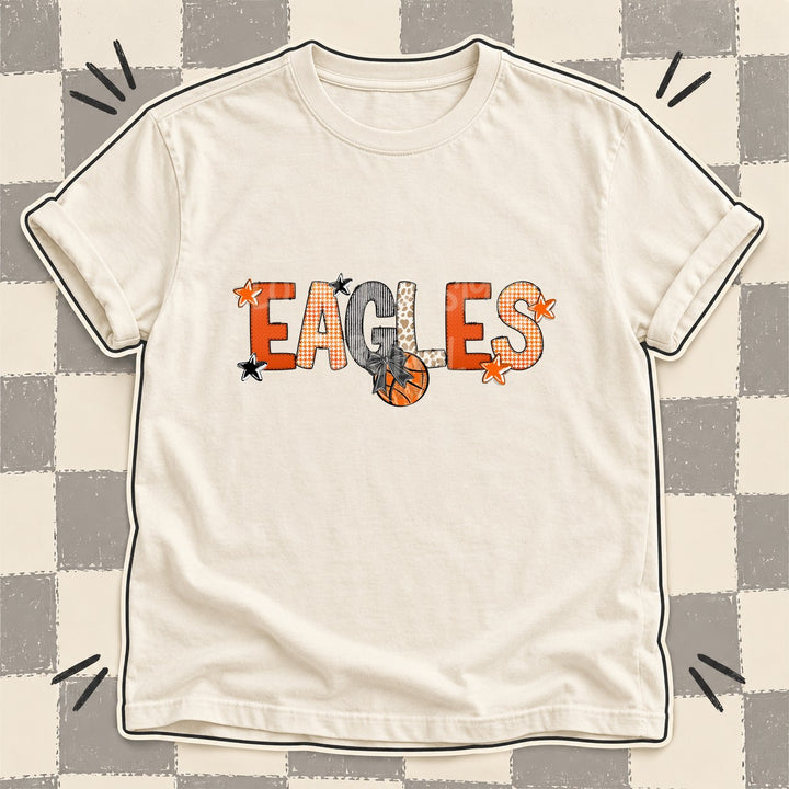 Eagles Mixed Doodle Basketball Mascots – Hoops Houndstooth DTF transfer mockup