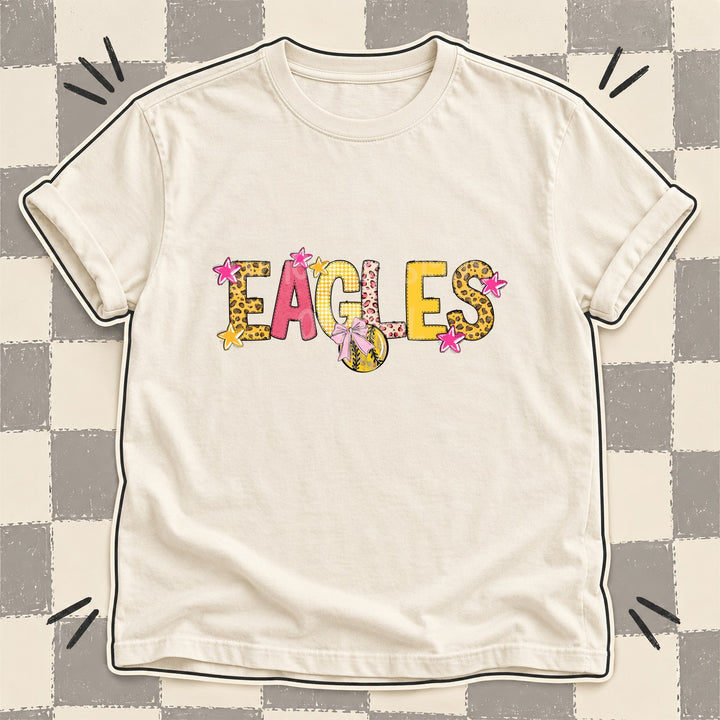Eagles Mixed Doodle Softball Mascots – Sunshine Leopard DTF transfer mockup