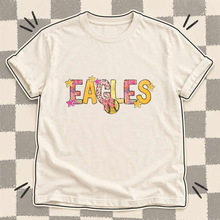 Eagles Mixed Doodle Softball Mascots – Softball Brights DTF transfer mockup