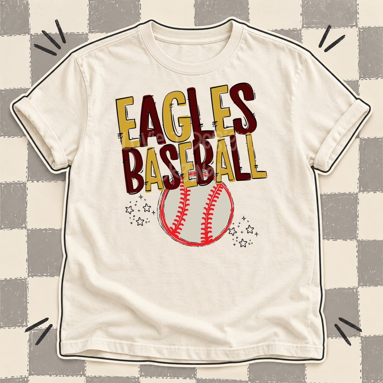 Team Go Baseball Mascots Eagles Vegas Gold Maroon design