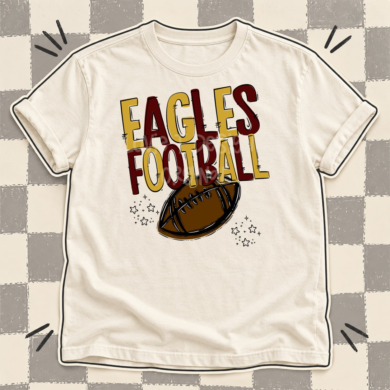 Team Go Football Mascots Eagles Vegas Gold Maroon design