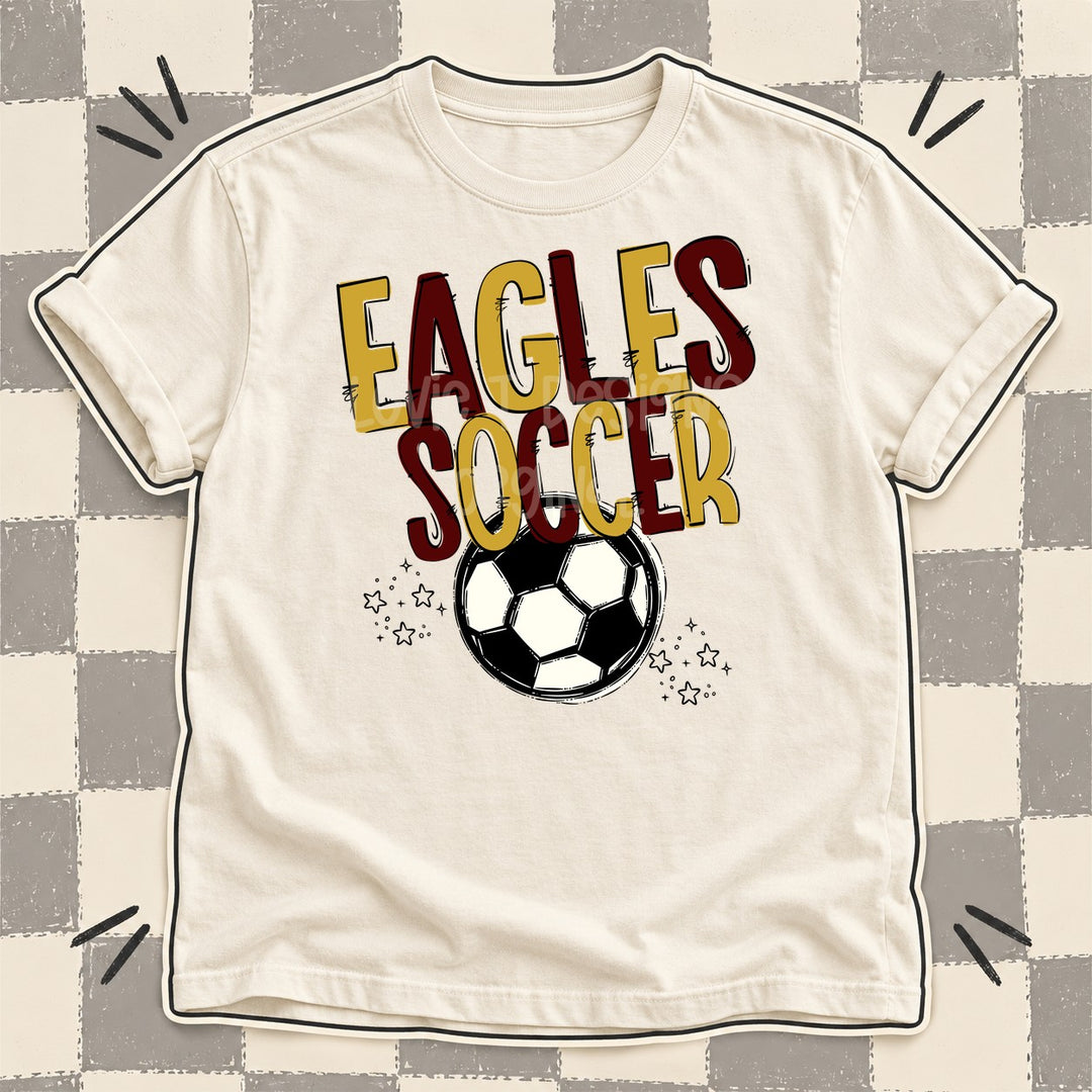 Eagles Vegas Gold Maroon Team Go Soccer Mascots DTF transfer mockup