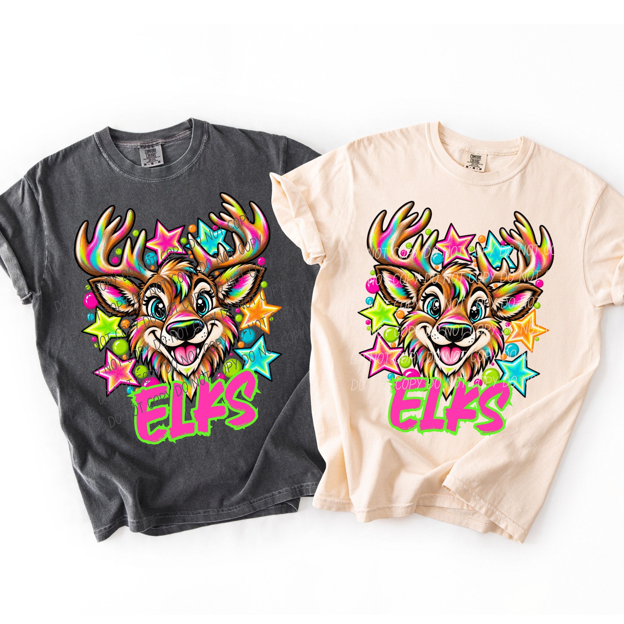 Neon Starstruck Mascots ELKS design
