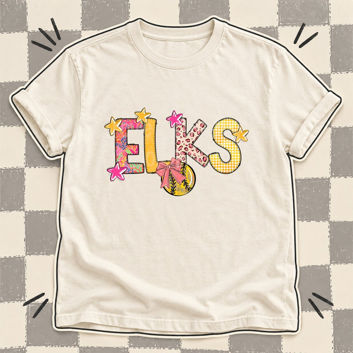 Elks Mixed Doodle Softball Mascots – Softball Brights DTF transfer mockup