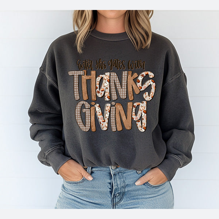 Enter His Gates with Thanksgiving – DTF Transfer – product image