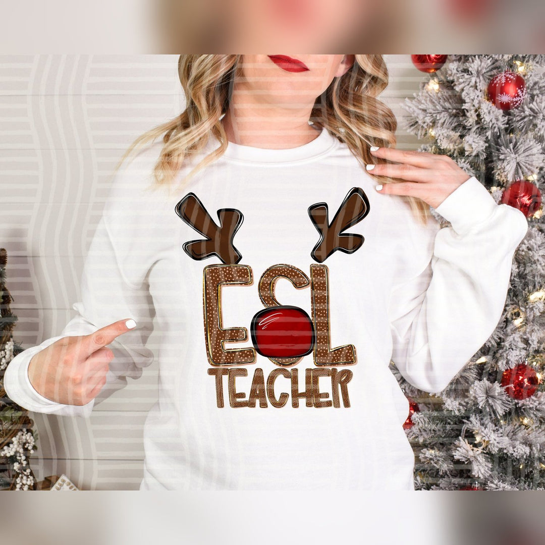 ESL Teacher Deer Antler School Staff DTF transfer