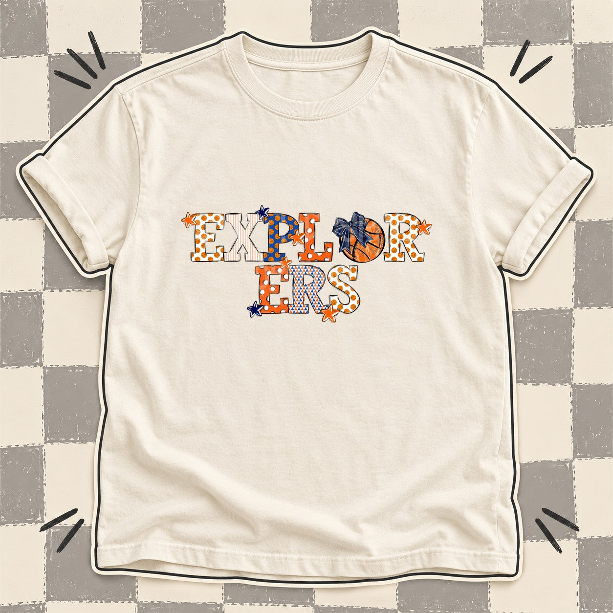 Mixed Doodle Basketball Mascots – Court Classic Explorers design