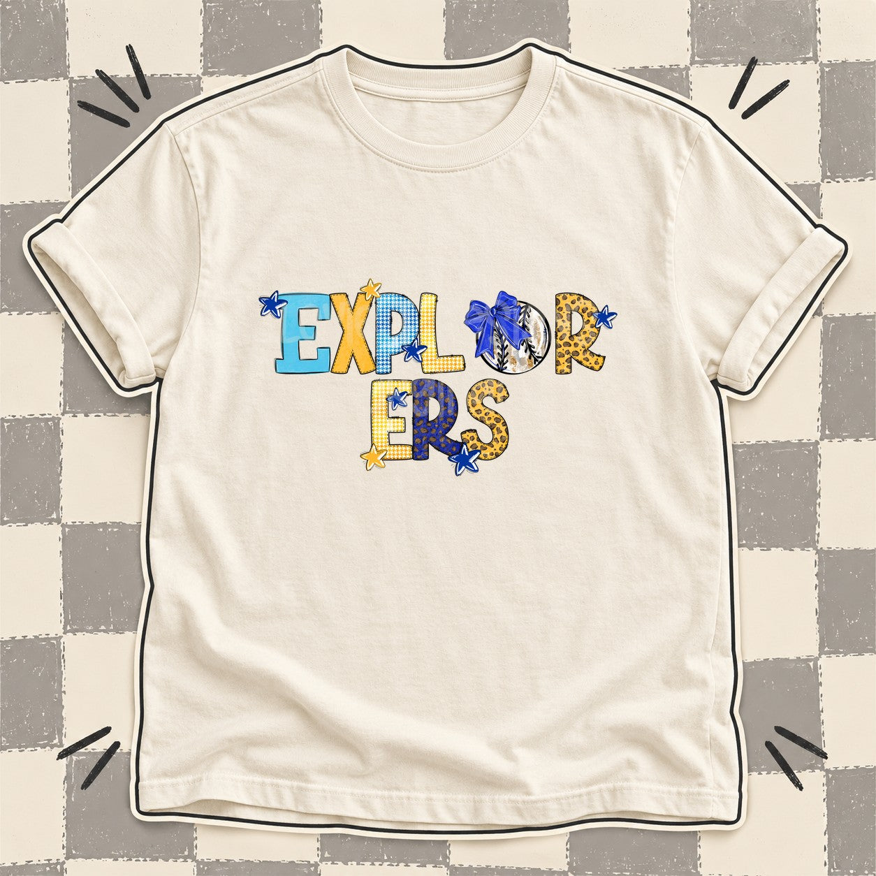 Mixed Doodle Baseball Mascots – Mascot Colors Explorers Royal Blue Yellow Gold design
