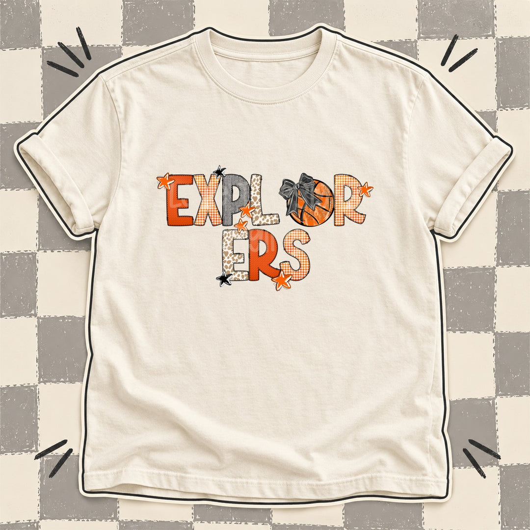 Explorers Mixed Doodle Basketball Mascots – Hoops Houndstooth DTF transfer mockup