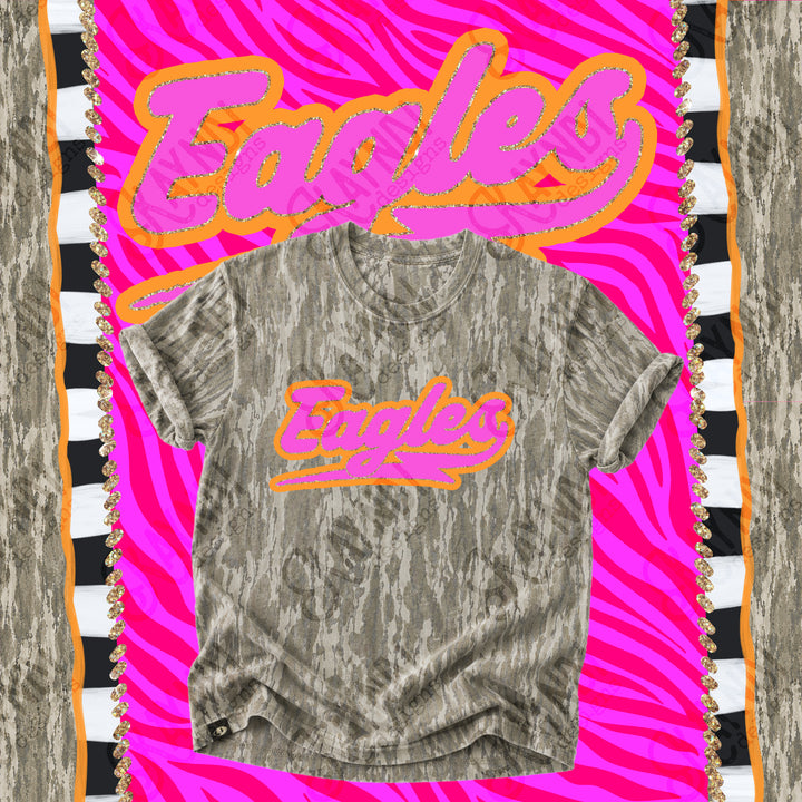 Prism Script Mascot Light Wash Camo Tee