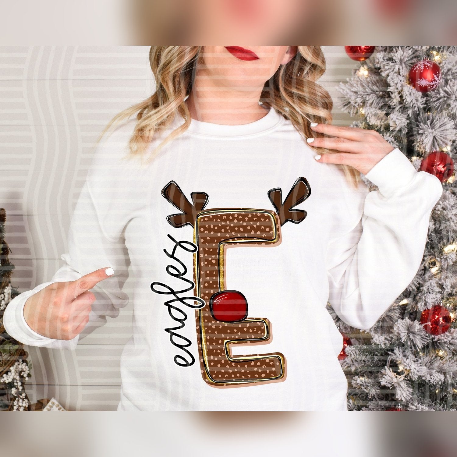 Deer Antler Initial Mascots Eagles design