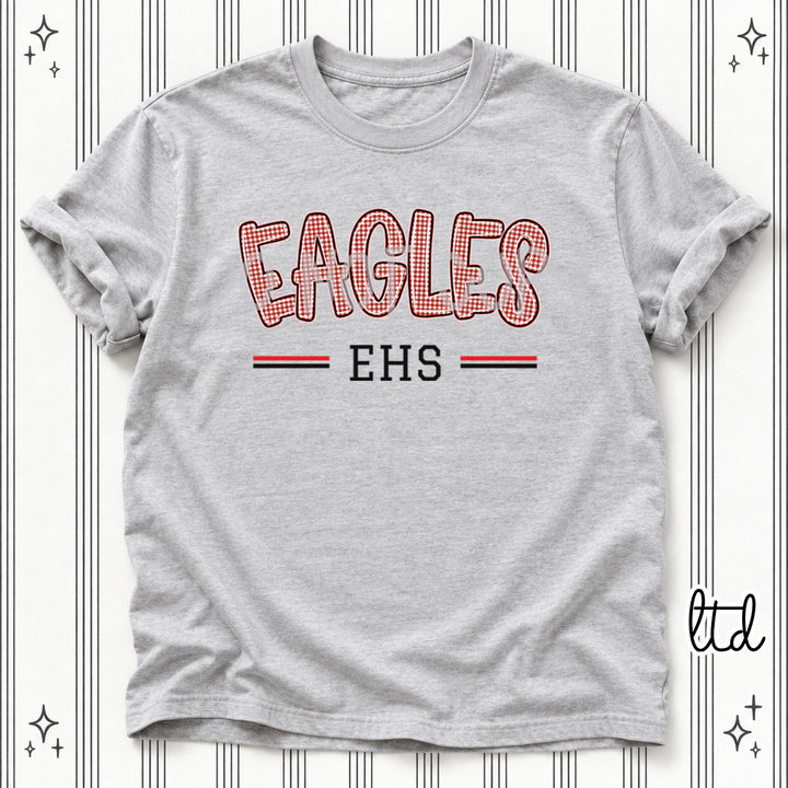 Eagles EHS Black Red Gingham School Spirit DTF transfer