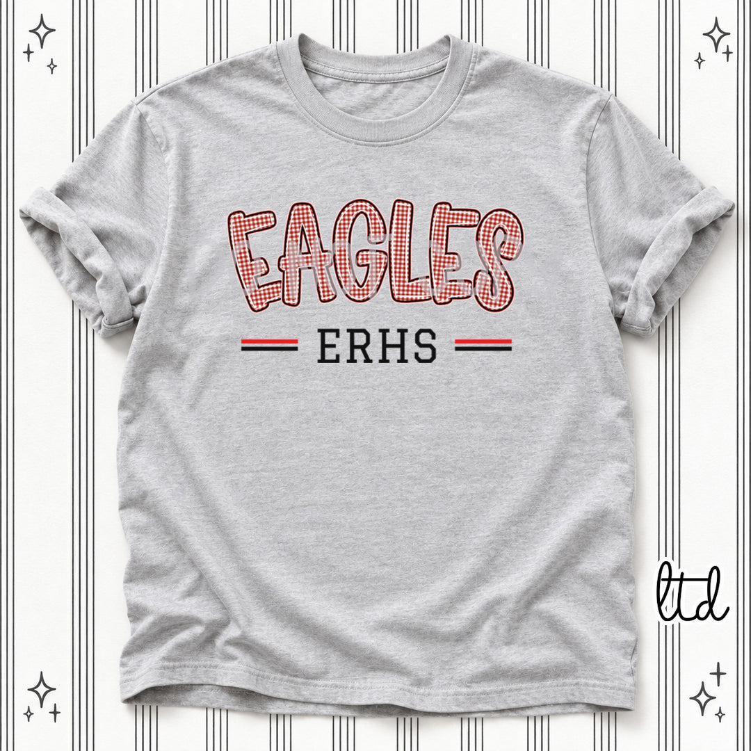 Eagles ERHS Black Red Gingham School Spirit DTF transfer