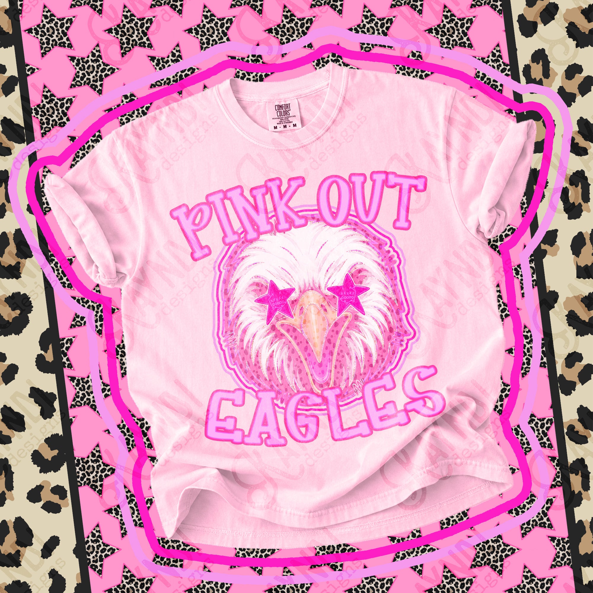Pink Out Mascots Eagles mockup