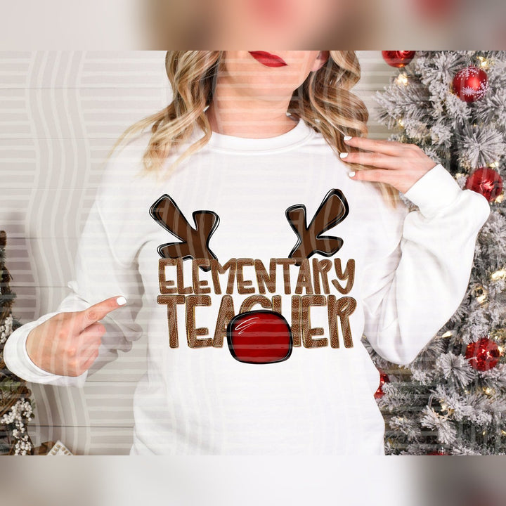 Elementary Teacher Deer Antler School Staff DTF transfer