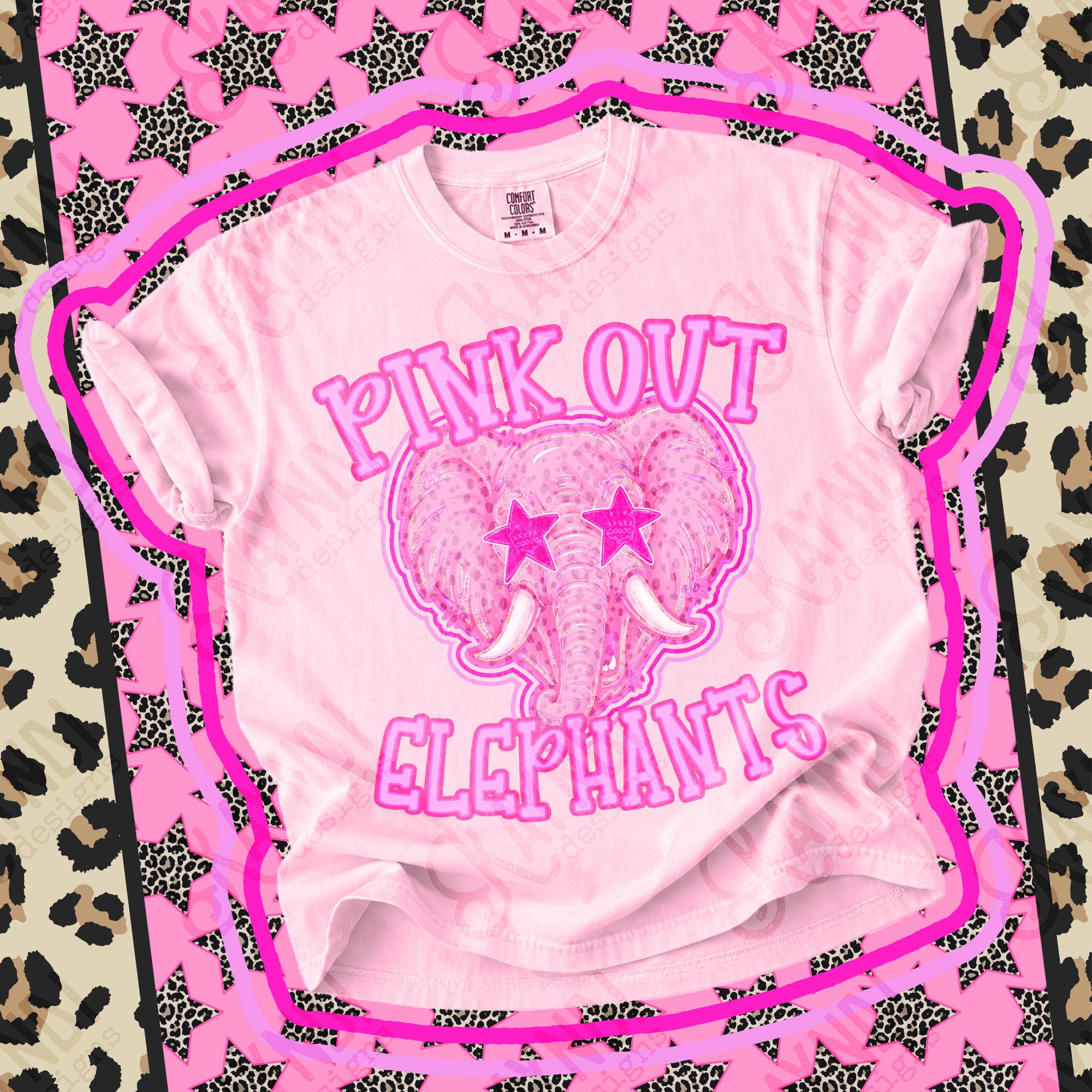 Pink Out Mascots Elephants mockup