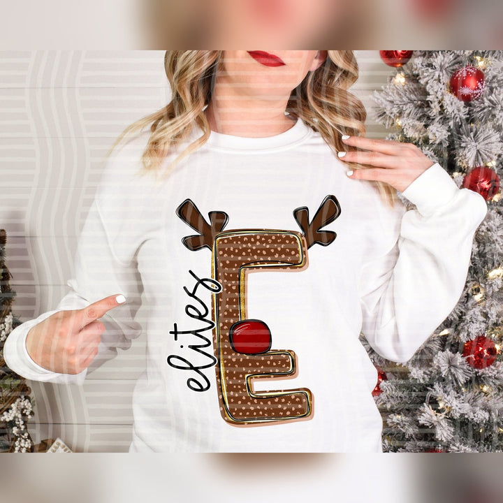 Elites Deer Antler Initial Mascots DTF transfer