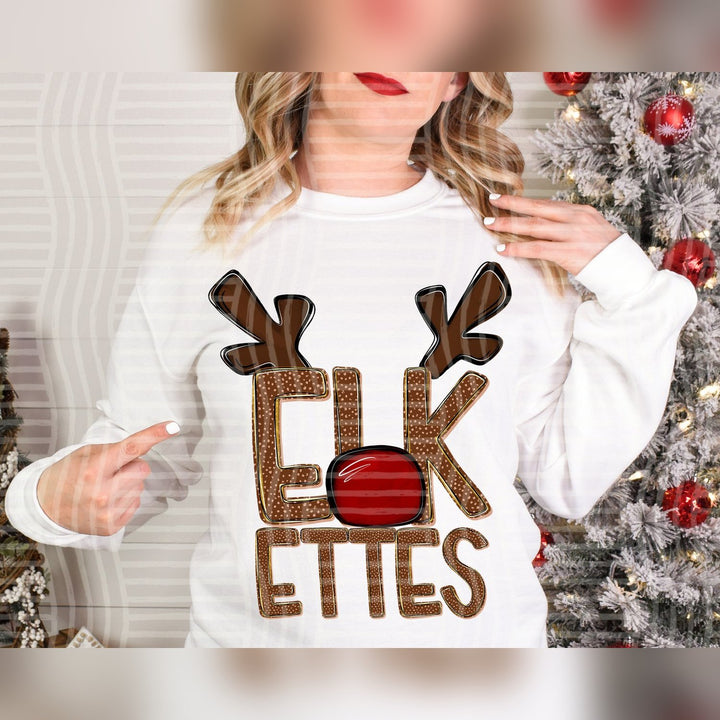 Elkettes Deer Antler Mascots DTF transfer